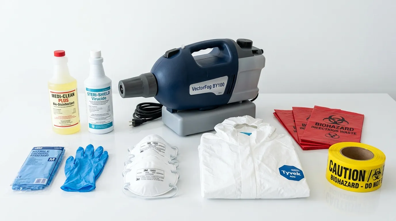 Professional biohazard remediation crew working in South Park Township